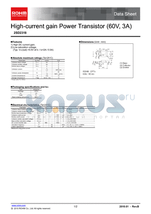 2SD2318 datasheet - High-current gain Power Transistor (60V, 3A)