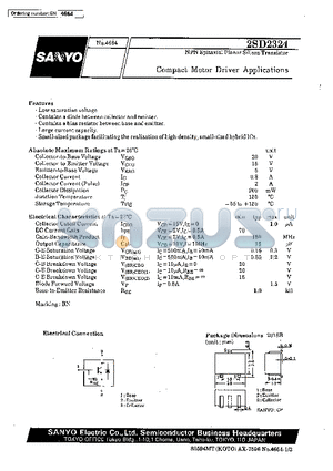 2SD2324 datasheet - Compact Motor Driver Applications