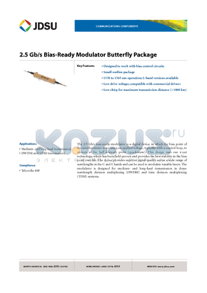 21044597 datasheet - 2.5 Gb/s Bias-Ready Modulator Butterfly Package