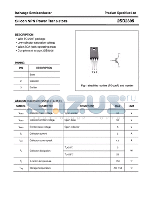 2SD2395 datasheet - Silicon NPN Power Transistors
