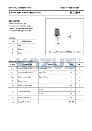 2SD2395 datasheet - Silicon NPN Power Transistors