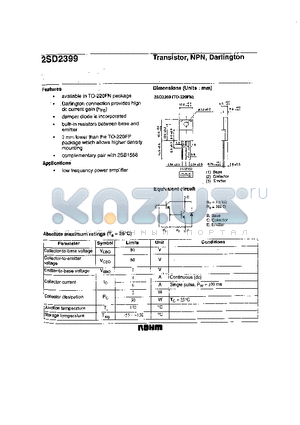 2SD2399 datasheet - Transistor,NPN,Darlington