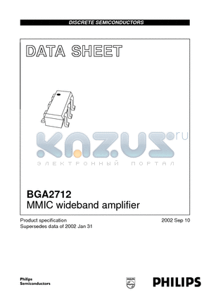 BGA2712 datasheet - MMIC wideband amplifier