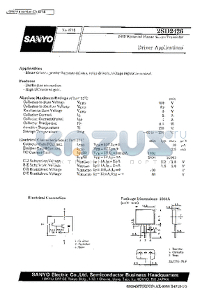 2SD2426 datasheet - Driver Applications