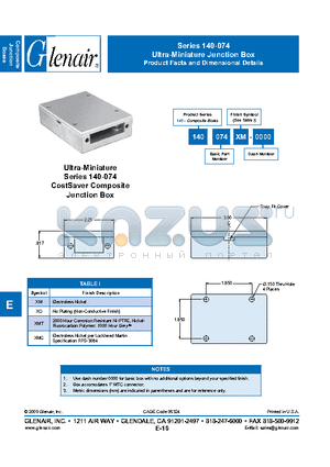 140-074-XM-0000 datasheet - Ultra-Miniature Junction Box
