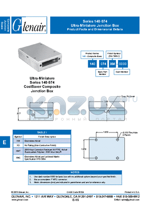 140-074-XMC-0000 datasheet - Ultra-Miniature Junction Box