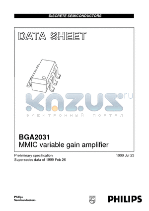 BGA2031 datasheet - MMIC variable gain amplifier