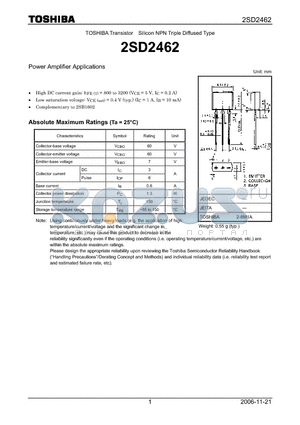 2SD2462_06 datasheet - Power Amplifier Applications