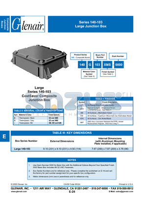 140-103 datasheet - Large Junction Box