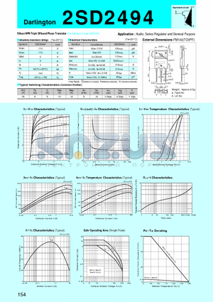 2SD2494 datasheet - Silicon NPN Triple Diffused Planar Transistor(Audio, Series Regulator and General Purpose)