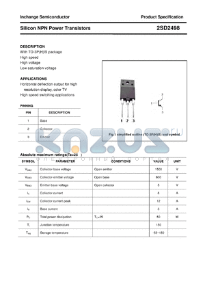 2SD2498 datasheet - Silicon NPN Power Transistors