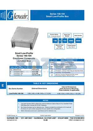 140-104XO-0000 datasheet - Small Low-Profile Box