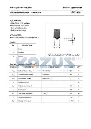 2SD2539 datasheet - Silicon NPN Power Transistors
