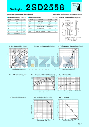 2SD2558 datasheet - Silicon NPN Triple Diffused Planar Transistor(Series Regulator and General Purpose)