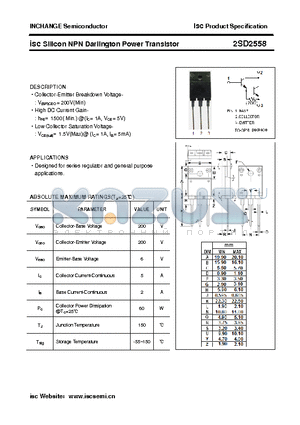2SD2558 datasheet - isc Silicon NPN Darlington Power Transistor