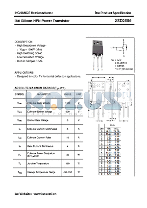 2SD2559 datasheet - isc Silicon NPN Power Transistor