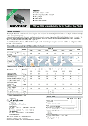 CD214A-B330L datasheet - Schottky Barrier Rectifier Chip Diode