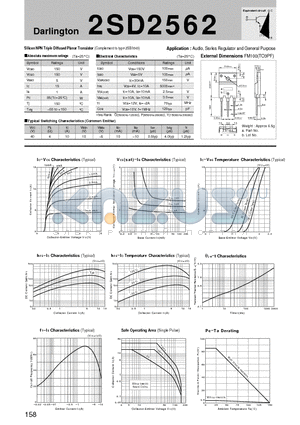 2SD2562 datasheet - Silicon NPN Triple Diffused Planar Transistor