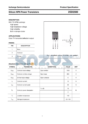 2SD2580 datasheet - Silicon NPN Power Transistors