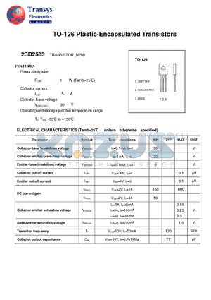 2SD2583 datasheet - Plastic-Encapsulated Transistors