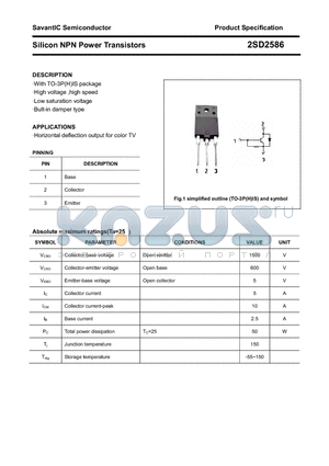 2SD2586 datasheet - Silicon NPN Power Transistors