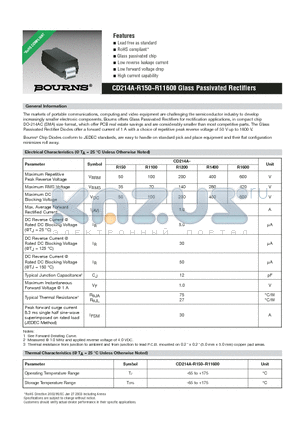 CD214A-R11000 datasheet - CD214A-R150~R11600 Glass Passivated Rectifiers