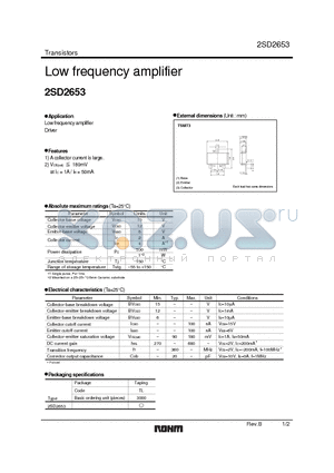 2SD2653_1 datasheet - Low frequency amplifier