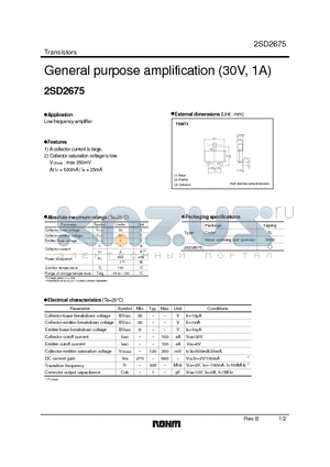 2SD2675_1 datasheet - General purpose amplification (30V, 1A)