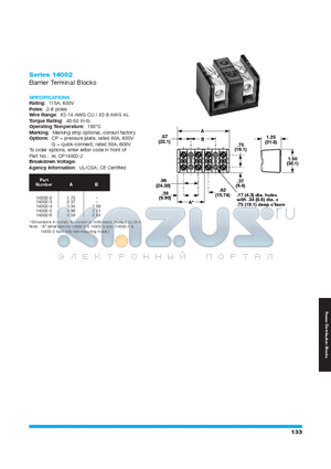 14002-2 datasheet - Barrier Terminal Blocks