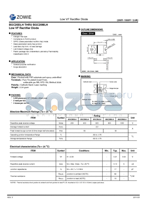 BGC20DLH_11 datasheet - Low VF Rectifier Diode