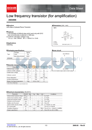 2SD2696 datasheet - Low frequency transistor (for amplification)