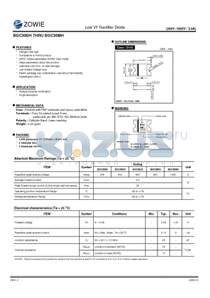 BGC30KH datasheet - Low VF Rectifier Diode