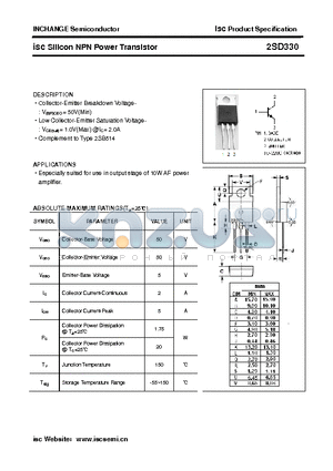 2SD330 datasheet - isc Silicon NPN Power Transistor