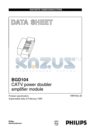 BGD104 datasheet - CATV power doubler amplifier module