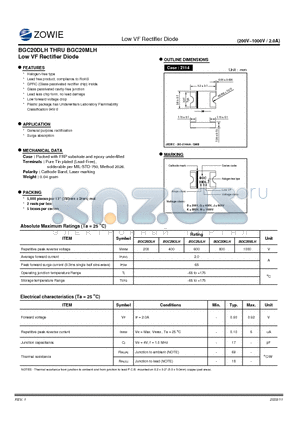 BGC20KLH datasheet - Low VF Rectifier Diode