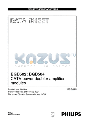 BGD504 datasheet - CATV power doubler amplifier modules