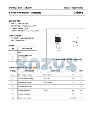 2SD362 datasheet - Silicon NPN Power Transistors