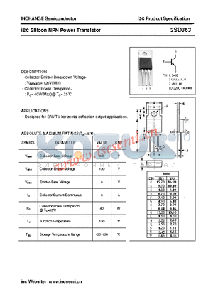 2SD363 datasheet - isc Silicon NPN Power Transistor