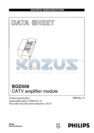 BGD508 datasheet - CATV amplifier module