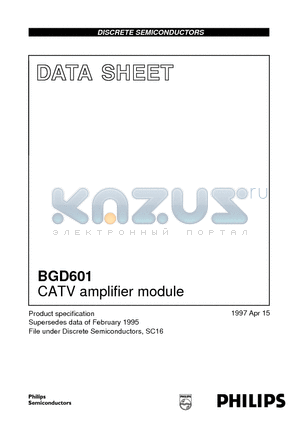 BGD601 datasheet - CATV amplifier module
