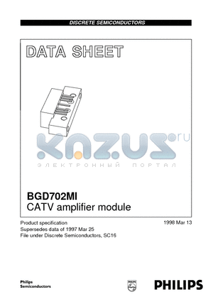 BGD702MI datasheet - CATV amplifier module