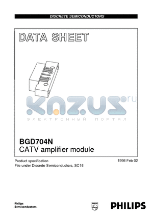 BGD704N datasheet - CATV amplifier module