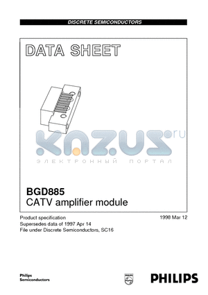 BGD885 datasheet - CATV amplifier module