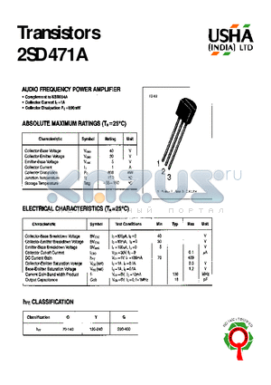 2SD471A datasheet - AUDIO FREQUENCY POWER AMPLIFIER