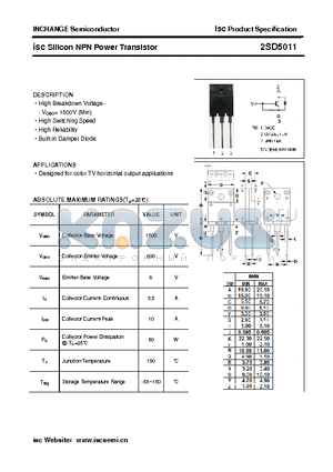 2SD5011 datasheet - isc Silicon NPN Power Transistor