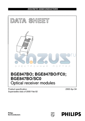 BGE847BO datasheet - Optical receiver modules
