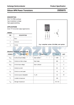 2SD5075 datasheet - Silicon NPN Power Transistors