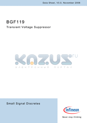 BGF119 datasheet - Transient Voltage Suppressor