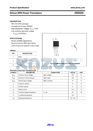 2SD525 datasheet - Silicon NPN Power Transistors
