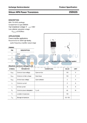 2SD525 datasheet - Silicon NPN Power Transistors